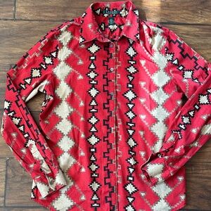 Ralph Lauren Red and Cream Patterned Shirt